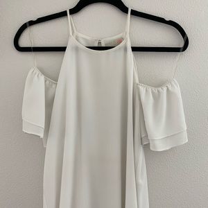 White Cold Shoulder Top